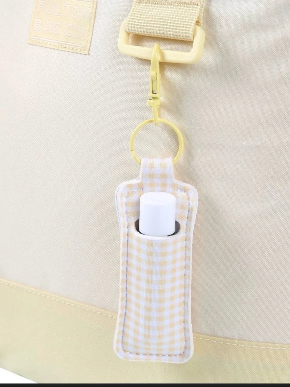 Cream Canvas Tote with Detachable Charm